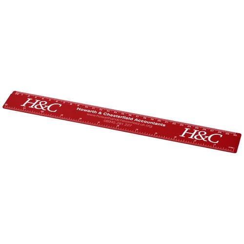 Kunststof liniaal 30 cm Renzo rood
