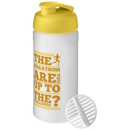 Baseline Plus sportfles met shaker bal 500 ml geel