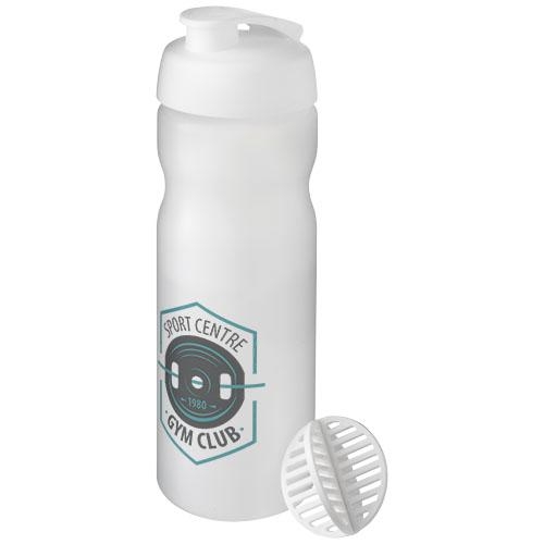 Baseline Plus sportfles met shaker bal 650 ml wit/frosted transparant