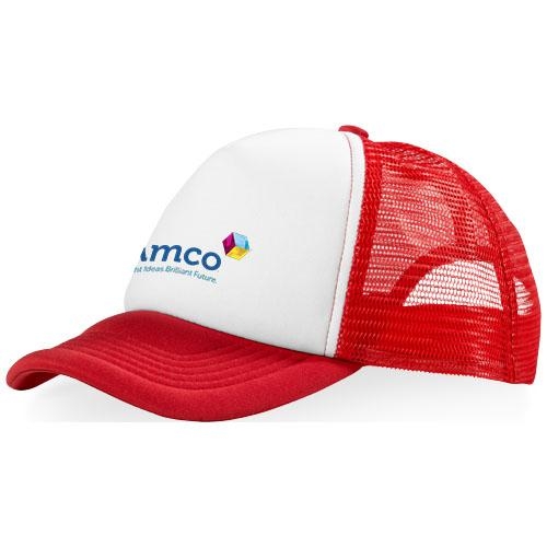 Trucker 5 panel cap rood/wit
