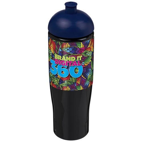 H2O Tempo bidon met koepeldeksel 700 ml zwart/blauw