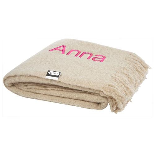 Zachte RPET mohair deken Ivy beige