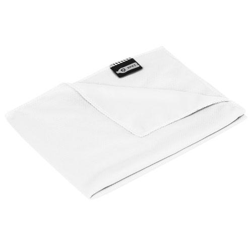 Gerecyclede PET sport koelhanddoek in pouch wit