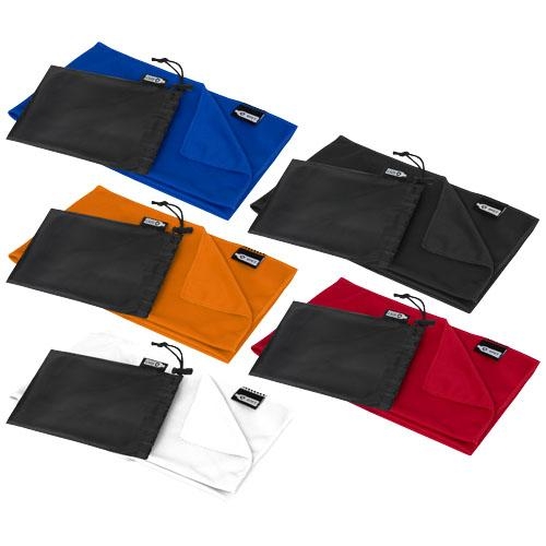Gerecyclede PET sport koelhanddoek in pouch wit