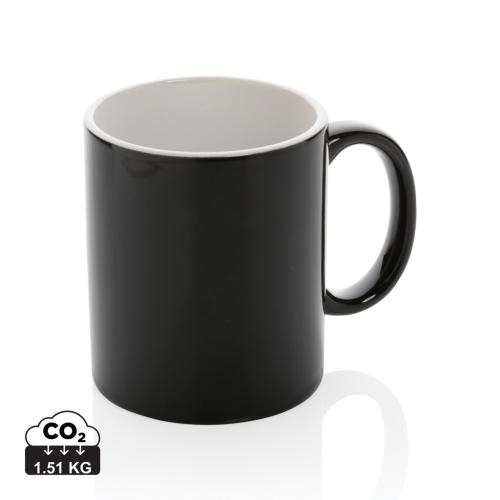 Keramische classic mok zwart/wit