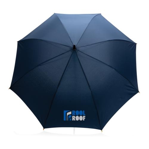 23 inch Impact AWARE RPET auto bamboe paraplu donkerblauw