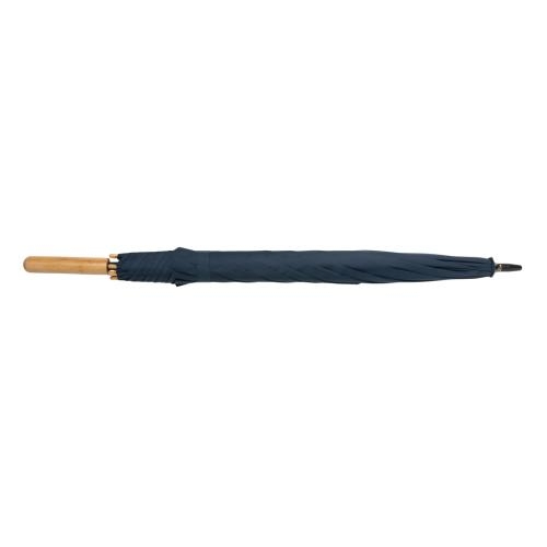 23 inch Impact AWARE RPET auto bamboe paraplu donkerblauw