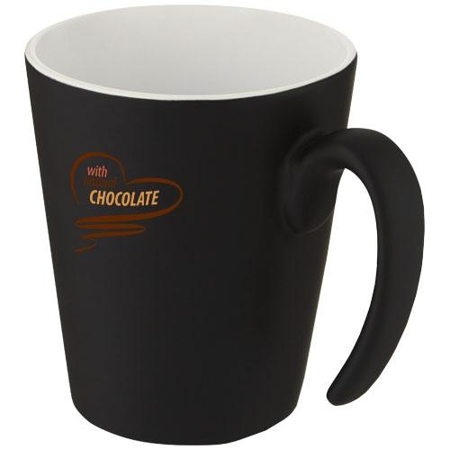 Keramische mok met handvat Oli 360 ml wit/zwart