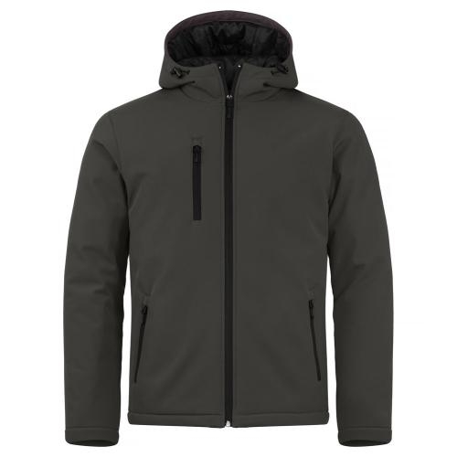 Padded hoody softshell donkergrijs,l
