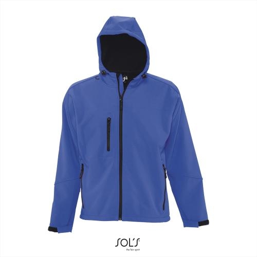 Sportieve heren Softshell jas royal blue,l