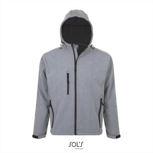 Sportieve heren Softshell jas grey melange,l