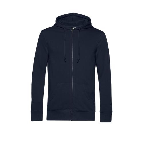 B&C Organic Zipped Hood navy,l