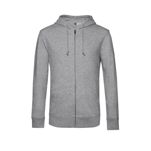 B&C Organic Zipped Hood heather grey,l