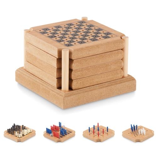4-delig set onderzetters spel Coastgame wood