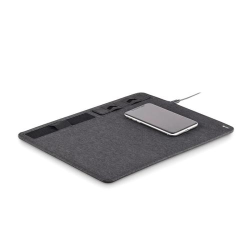RPET muismat 15W oplader Superpad donkergrijs
