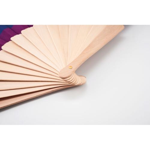 Houten regenboog waaier Bowfan | polyester doek multicolour