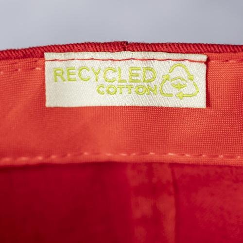 Gerecycled katoenen pet Pickot rood