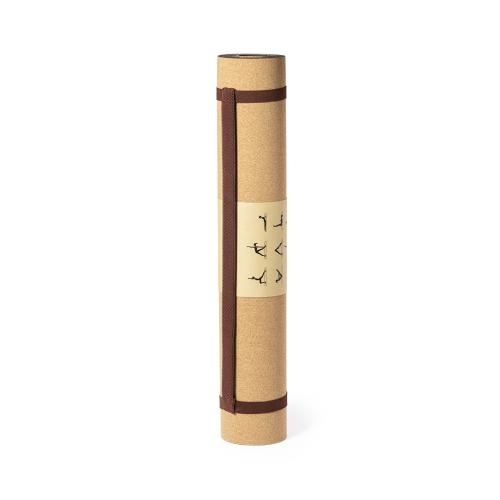 Yogamat van kurk bruin