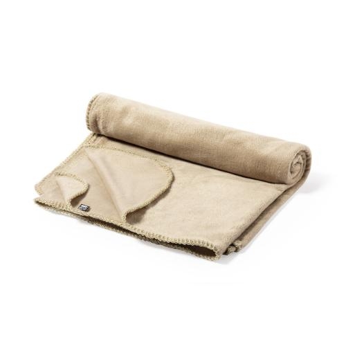 Zachte polyester deken Bibbly naturel