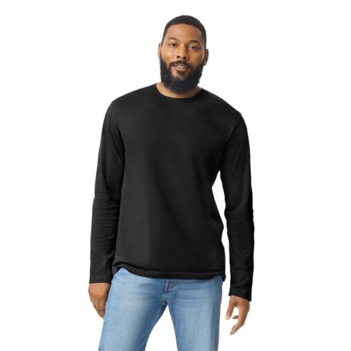 Gildan heren longsleeve zwart,l