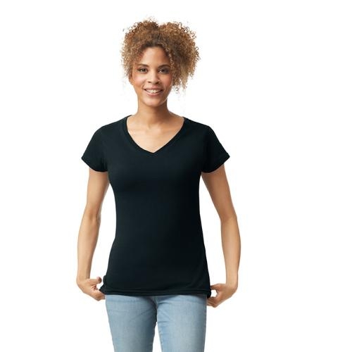 Gildan v-neck dames shirt zwart,l
