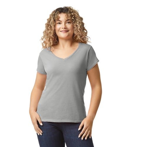 Gildan v-neck dames shirt sport grey,l