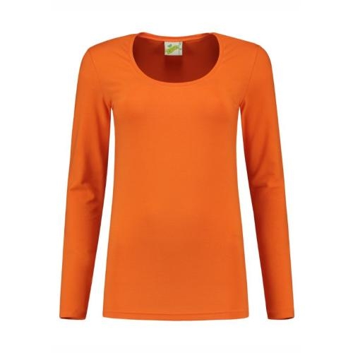 Lemon & Soda dames longsleeve oranje,l