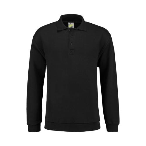 Lemon & Soda polo sweater unisex zwart,l