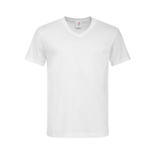 Stedman V-hals heren T-shirt wit,l