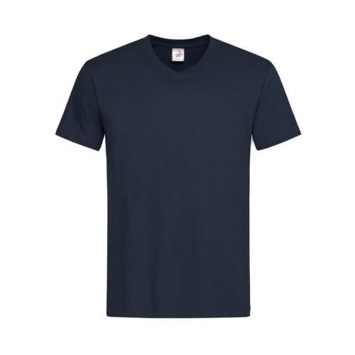 Stedman V-hals heren T-shirt blue midnight,l