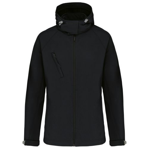 Kariban dames softshell jas met capuchon zwart,3xl