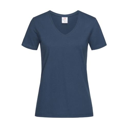 Stedman Classic V-hals dames T-shirt navy,l