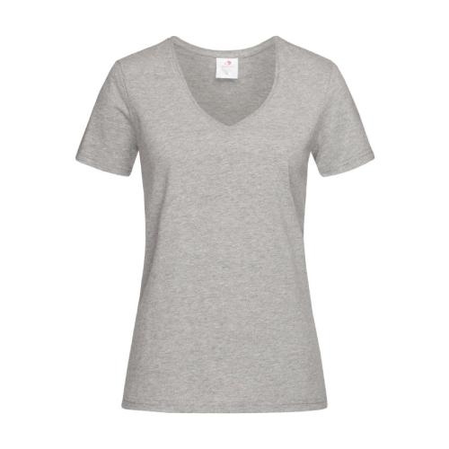 Stedman Classic V-hals dames T-shirt grey heather,l
