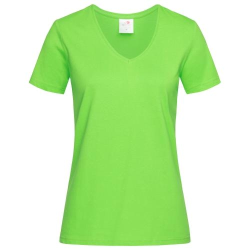 Stedman Classic V-hals dames T-shirt kiwi,l