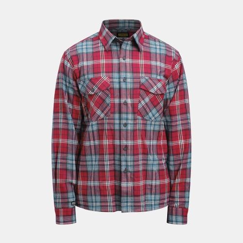 5138 Flanel werkshirt rood/blauw,l