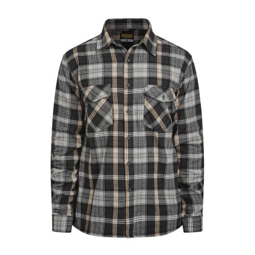 5138 Flanel werkshirt grijs/oranje,l