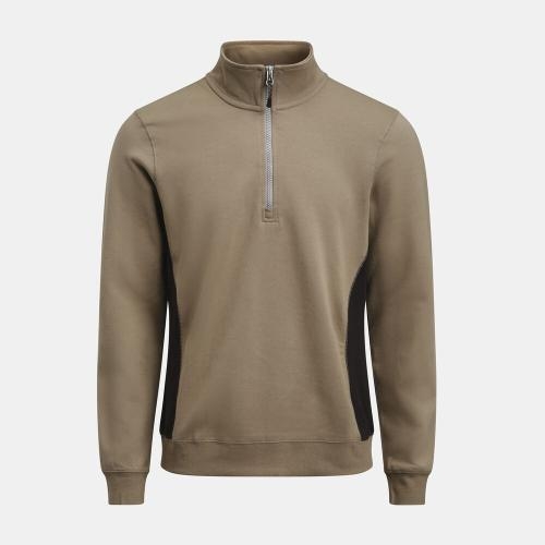 5401 Halfzip sweatshirt khaki/zwart,l