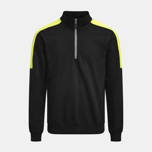 5401 Halfzip sweatshirt zwart/geel,l