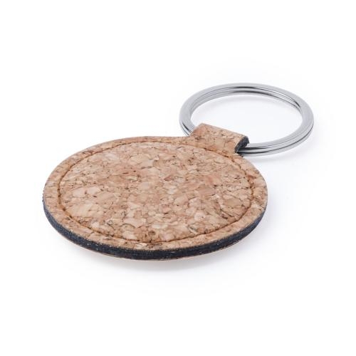 Ronde sleutelhanger kurk Kimbox rond