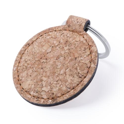 Ronde sleutelhanger kurk Kimbox rond