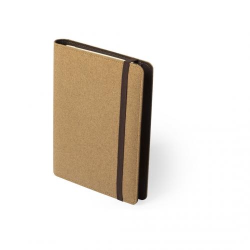 Set van notitieboek en oplader lichtbruin