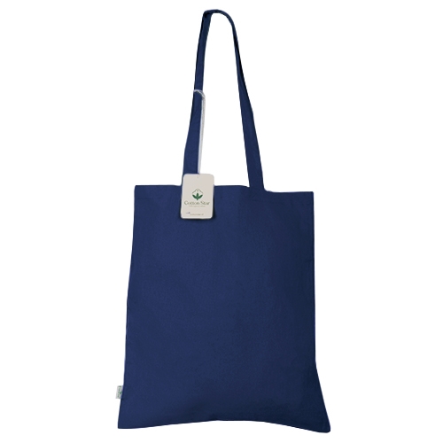 Organisch katoenen tas 120 grams gekleurd blauw