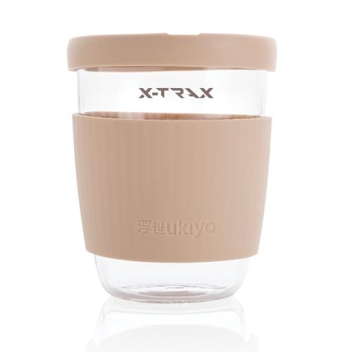 Ukiyo glazen drinkbeker met sleeve bruin