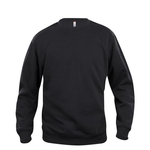 Basic roundneck sweater unisex zwart,l