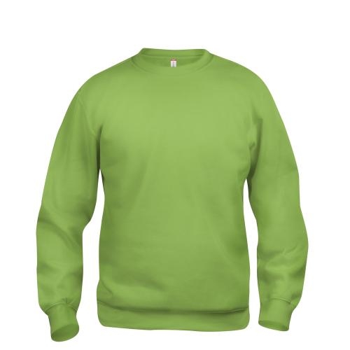Basic roundneck sweater unisex lichtgroen,l