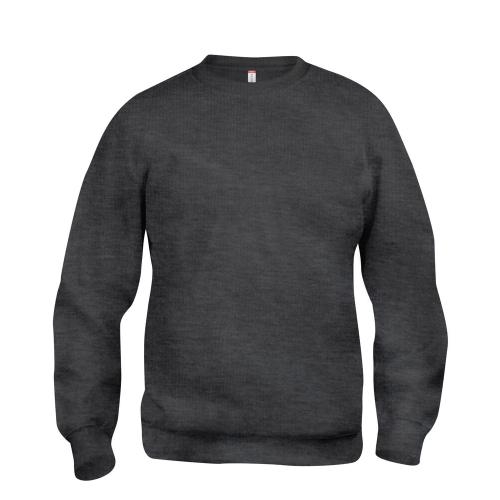 Basic roundneck sweater unisex antraciet melange,l