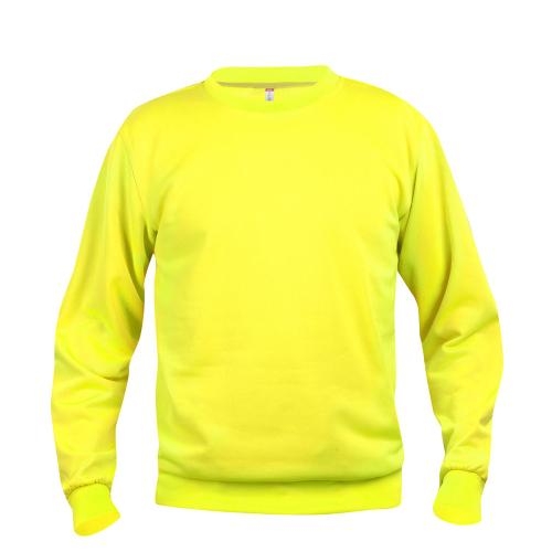 Basic roundneck sweater unisex signaalgeel,l