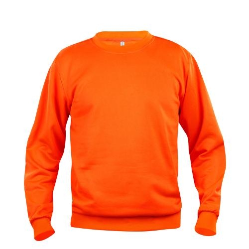 Basic roundneck sweater unisex signaaloranje,l