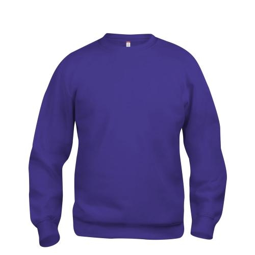Basic roundneck sweater unisex helder lila,l