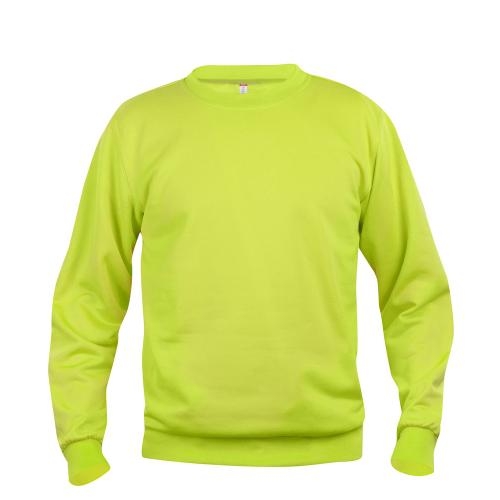Basic roundneck sweater unisex signaalgroen,l